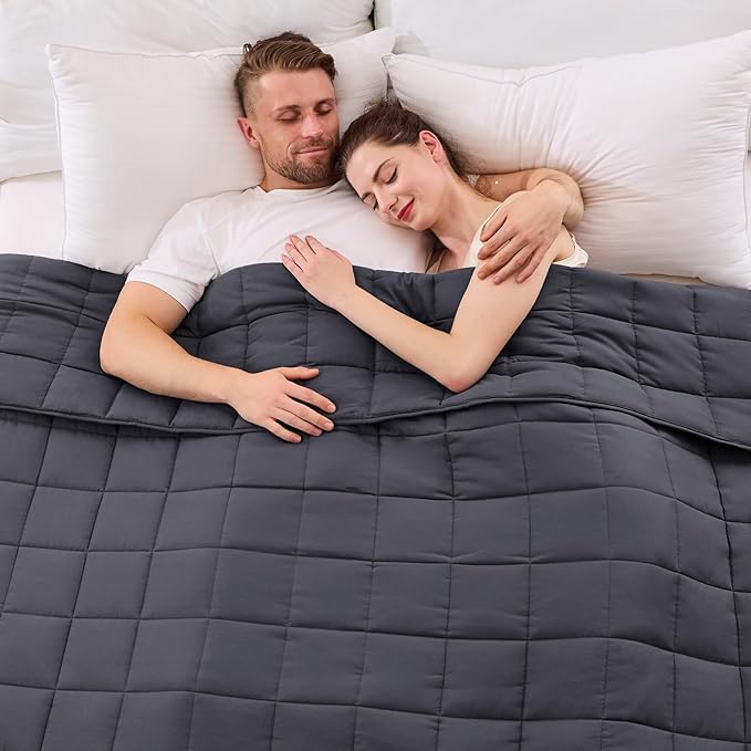 yescool Weighted Blanket for Adults (30 lbs, 88” x 104”, Grey) Cooling Heavy Blanket for Sleeping Perfect for 290-310 lbs, King Size Breathable Blanket with Premium Glass Bead