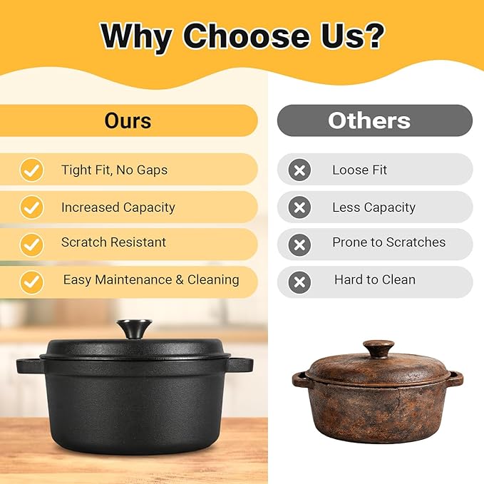 5 Qt Sourdough Dutch Oven with Lid, Cast Iron Dutch Oven for Bread Baking, Dutch Pot with Bread Baking Supplies
