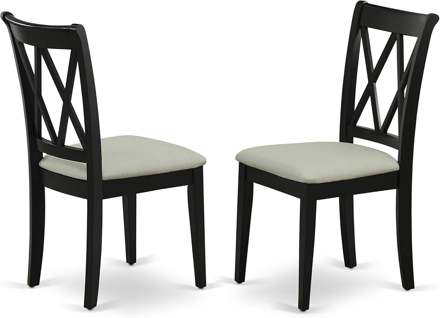 East West Furniture DUCL5-BLK-C 5 Piece Kitchen Table & Chairs Set Includes a Rectangle Dining Table and 4 Linen Fabric Dining Room Chairs, 36x60 Inch, Black