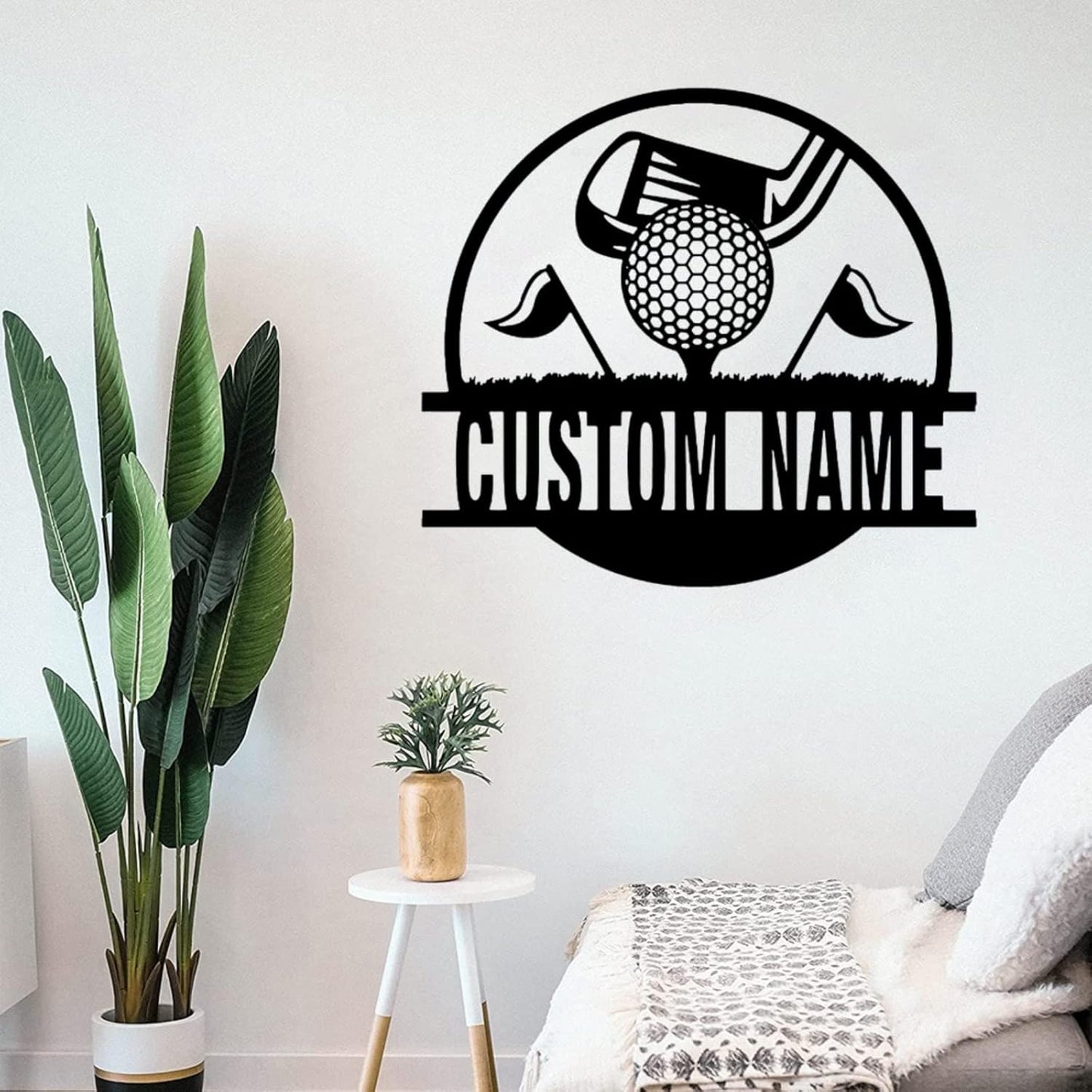 Custom Golf Wall Art - Personalized Golfer Decor - Metal Wall Sign