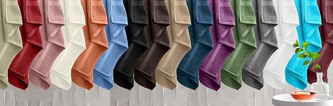 DAN RIVER Bath Towels Set of 4, 27 x 54 Inches, 100% Cotton, Larger & Lighter Weight, Quicker to Dry, Super Soft and Absorbent, Ideal Soft Bath Towels for Daily Use, Pomegrante