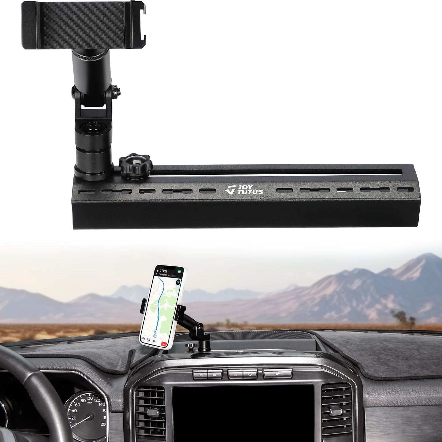 Joytutus Aluminum Phone Holder Dash Mount Compatible With Ford F150 2021 2022 2023 2024 F-150, Cell Phone Holder Dash Mount For