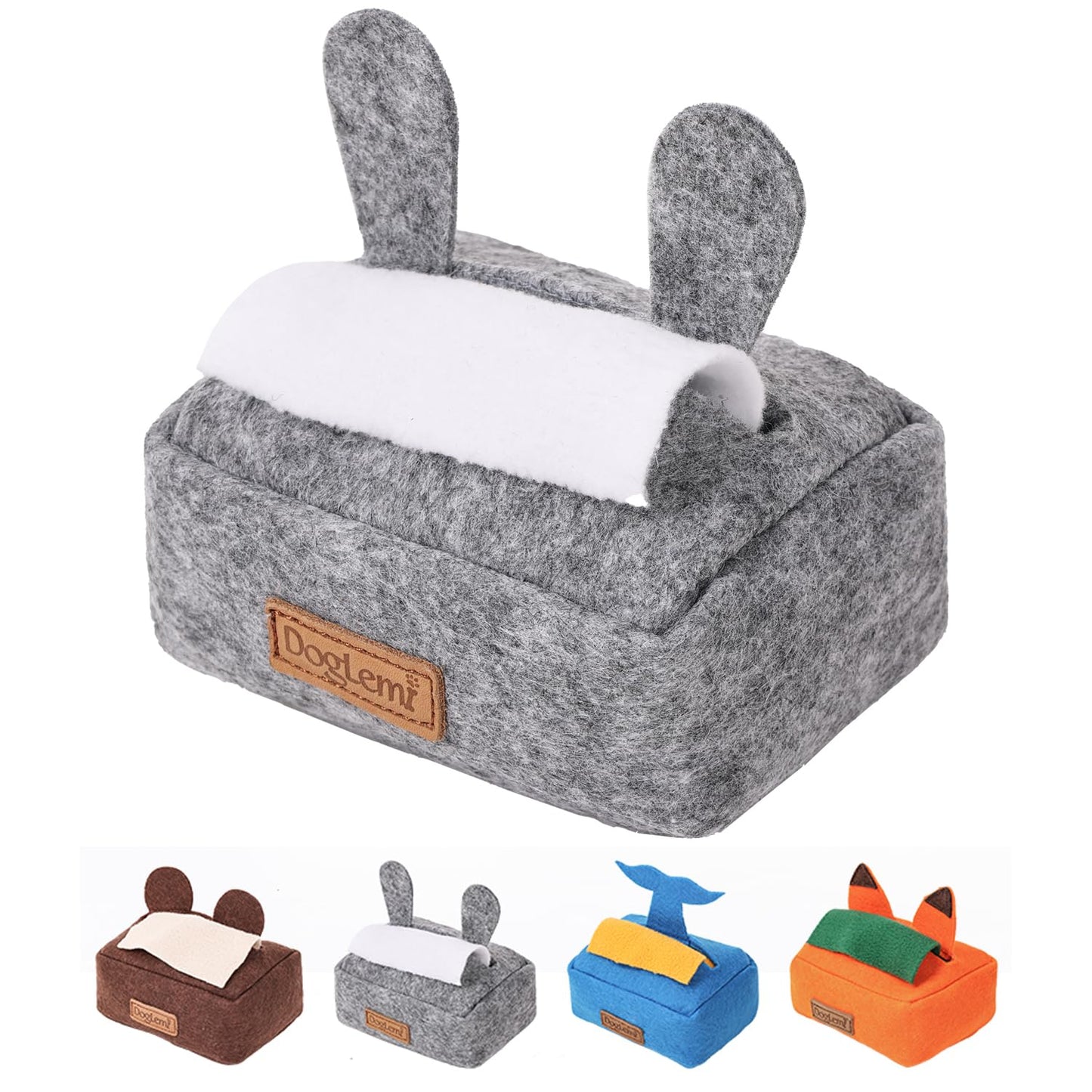 ETIAL Dog Puzzle Toys | Treat Dispensing Toys | Tissue Box Snuffle Sniffing Toys | Hide and Seek Interactive Toys for Dogs Grey