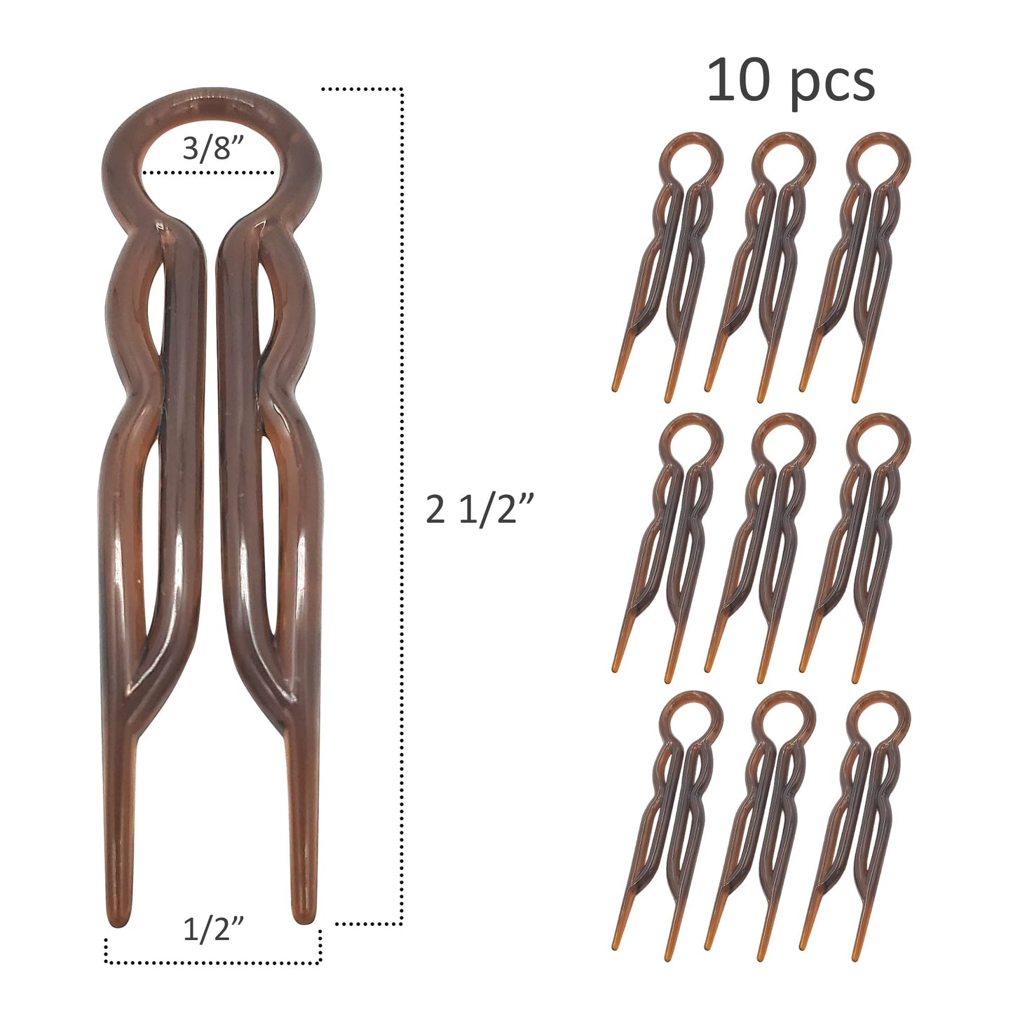Good Hair Days Magic-Grip Hairpins - 2 1/2" U-Shaped Grip Hair Pins for Fine, Thick, Curly & Long Hair, Invisible Strong Hold Hair Styling Accessories, Set of 20, USA-Made (Tortoise Shell)