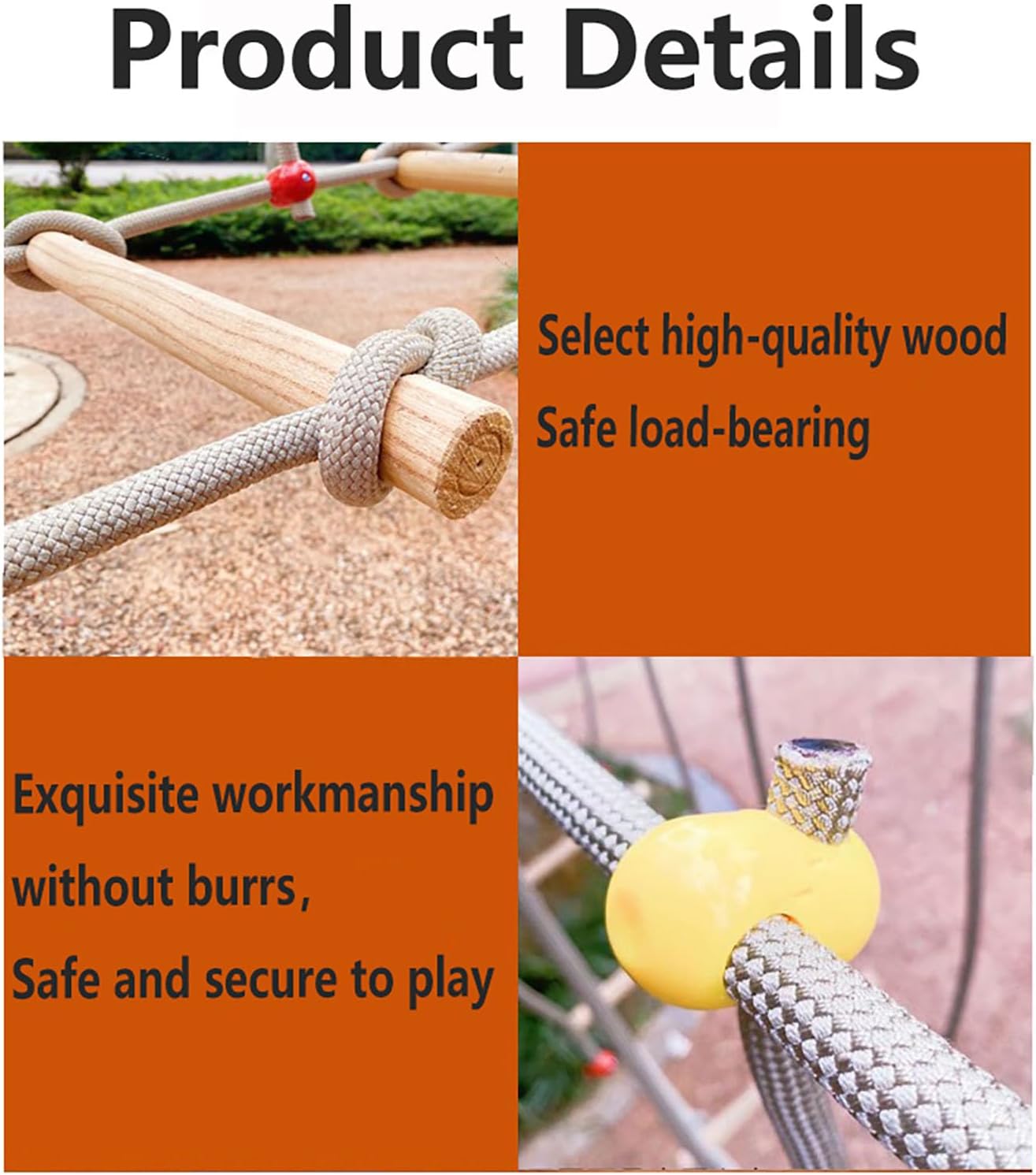 Amusement Park Suspension Bridge,Rope Ladder Bridge,Rickety Bridge, Slackline Accessories, Suitable for Outdoor Activities(Size:6.56ft(2m))