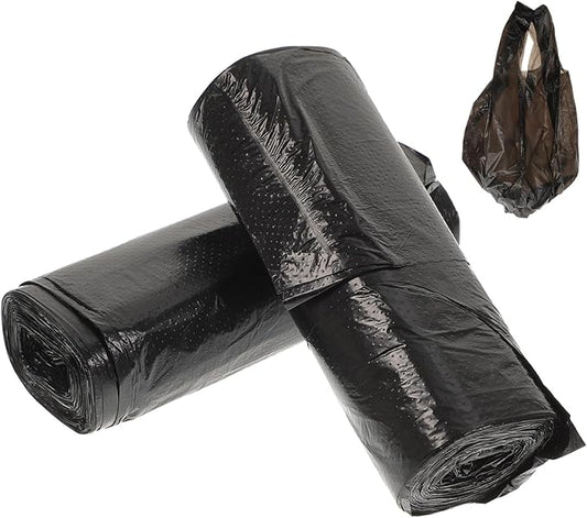 100pcs Biodegradable Thickened Garbage Bags Disposable Plastic Rubbish Bags Strong Trash Liners for Home Bathroom Kitchen Office Use Black