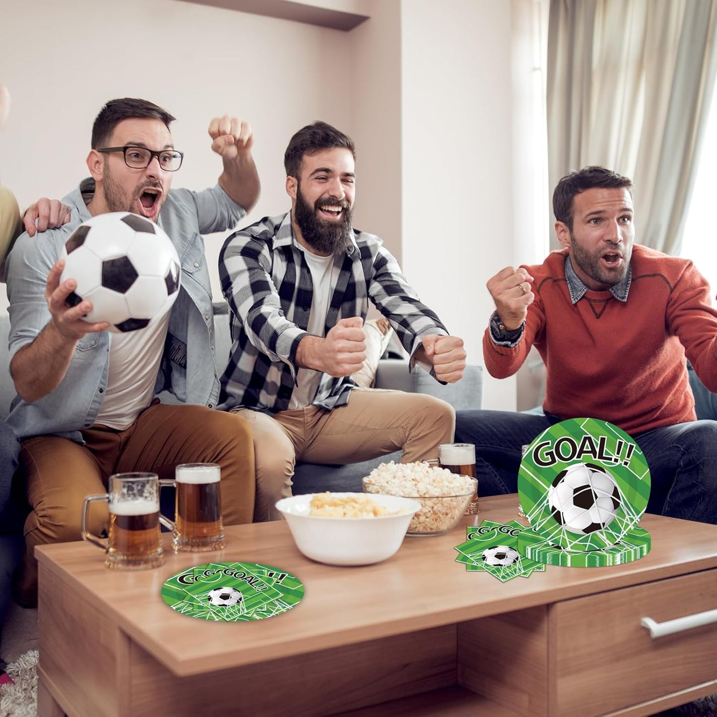 40PCS Soccer Paper Plates and Napkins Party Supplies, Disposable Soccer Party Tableware Set for 20 Guests