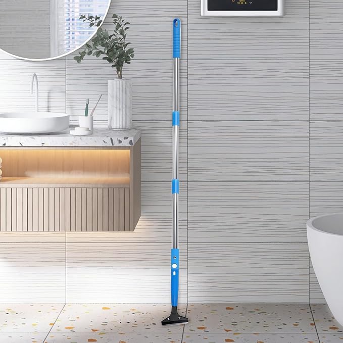 Wall Scraper, Heavy Duty Telescopic Squeegee Tool, Painting Cleaner, Multi-Purpose Scraper with Extendable Handle, Professional Cleaning Accessory for Flooring Tile Grout Garage Garden Drywall
