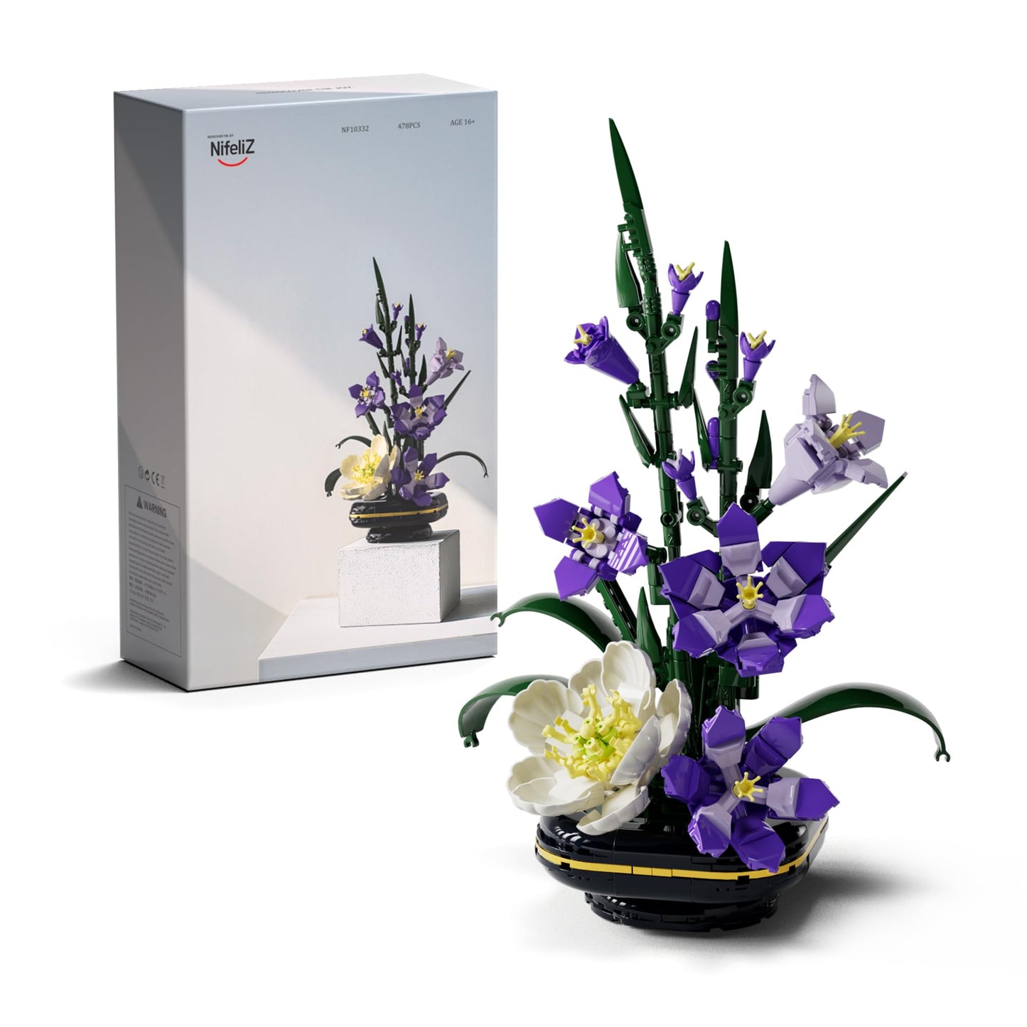 Nifeliz Gladiolus Flower Building Set, Botanical Flower Model Toy for Adults, Home and Office Table Décor, Nature-Inspired Gift for Plant Lovers (478 PCS, NF10332)