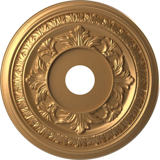 Ekena Millwork Cmp19Babgl Baltimore Thermoformed Pvc Ceiling Medallion (Fits Canopies Up To 7 3/4), 19Od X 3 1/2Id X 1P, Bright