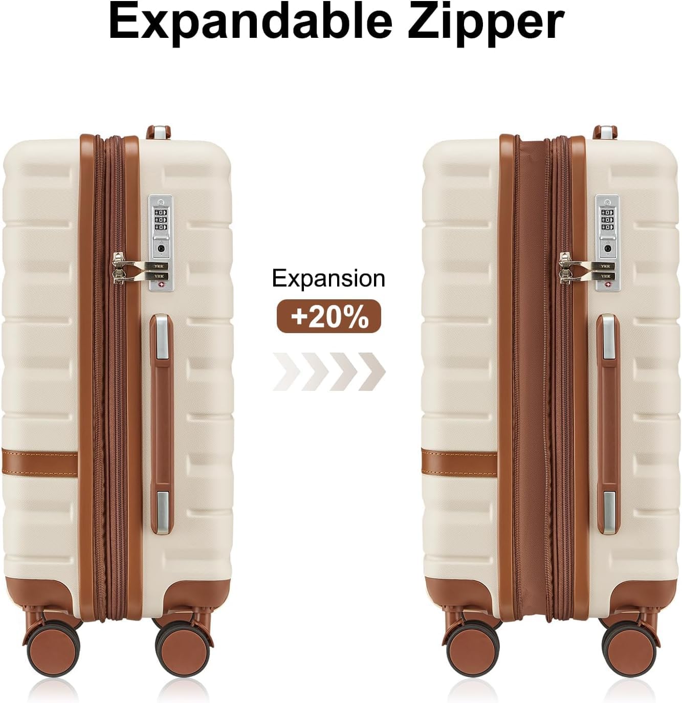 Luggage Sets 4 Piece with TSA Lock Hardside PC+ABS Carry On expandable Suitcase with Spinner Wheels Lightweight Rolling Travel Luggage Sets with YKK Zippers(Navy, 4 Piece Sets(14/20/DB/TB))