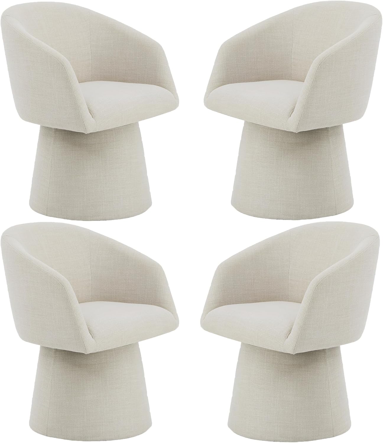 Swivel Dining Chairs Modern Accent Armchair Side Deskchair for Diningroom Vanity Bedroom Livingroom Reading Room,Linen,4 Box
