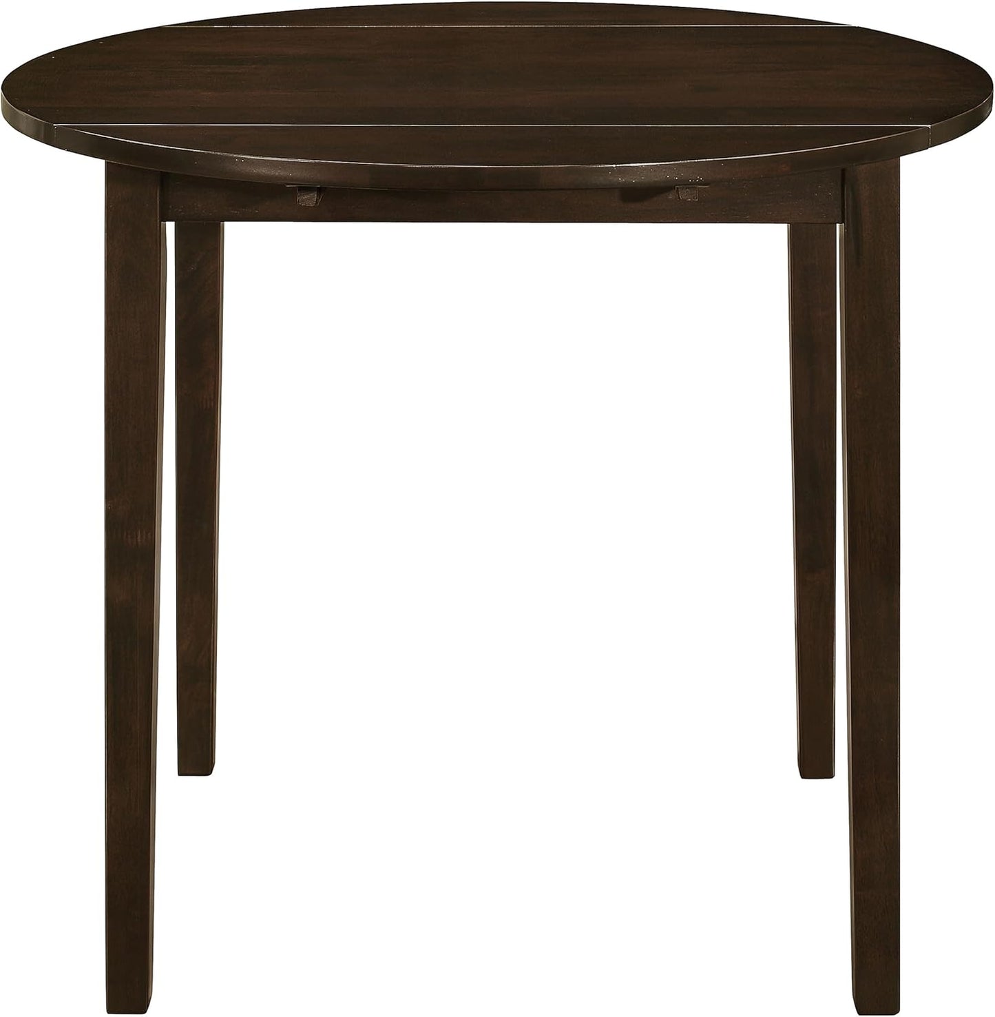 Coaster Home Furnishings 3-Piece Round Wood Dining Room Set Drop Leaf Extension Table Ladder Back Side Chairs Upholstered Seat Cushions Cappuccino and Tan 130005