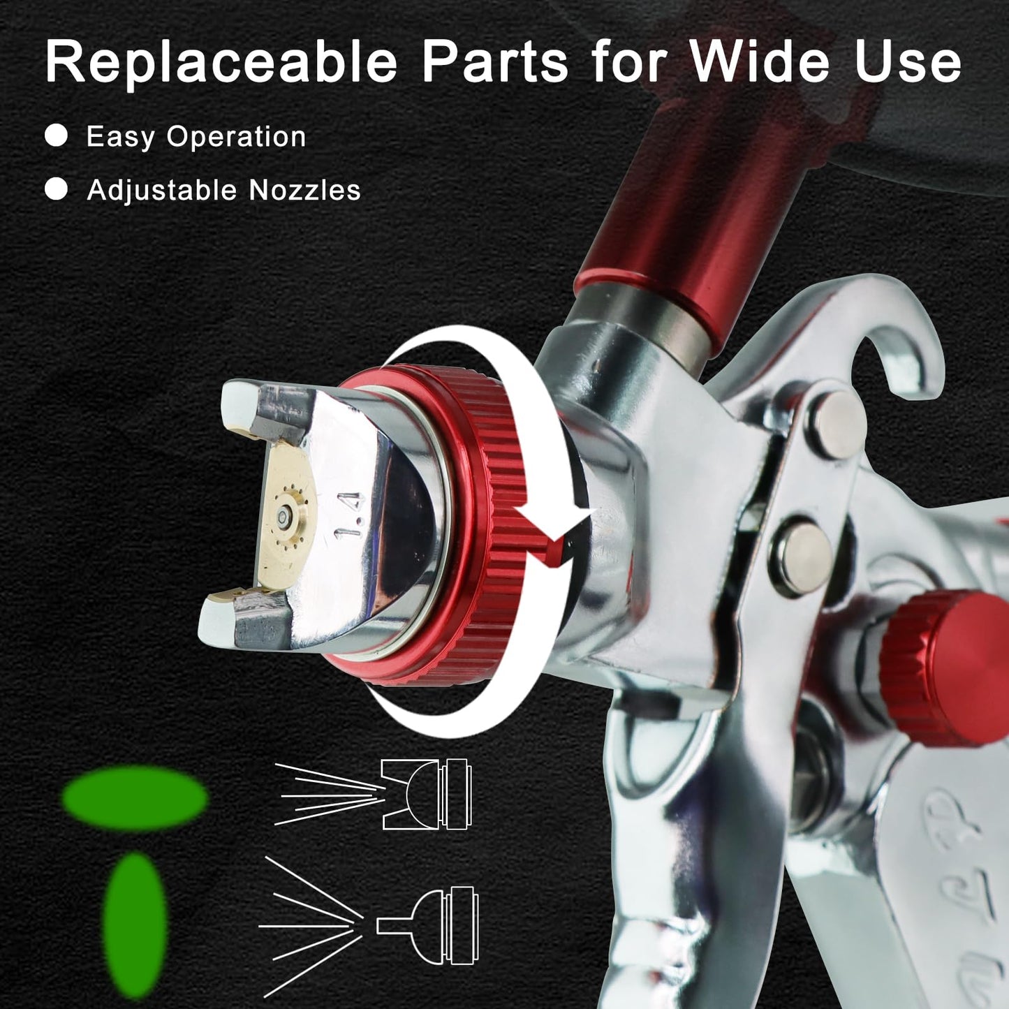 HVLP Spray Gun with 10Pcs 600ML Mixing Cups,Paint Spray Gun with 1.4/1.7/2.0mm Nozzles & Air Compressor Regulator,and Paint Sprayer Accessories,Paint Guns Automotive for Car, House Painting(Red)