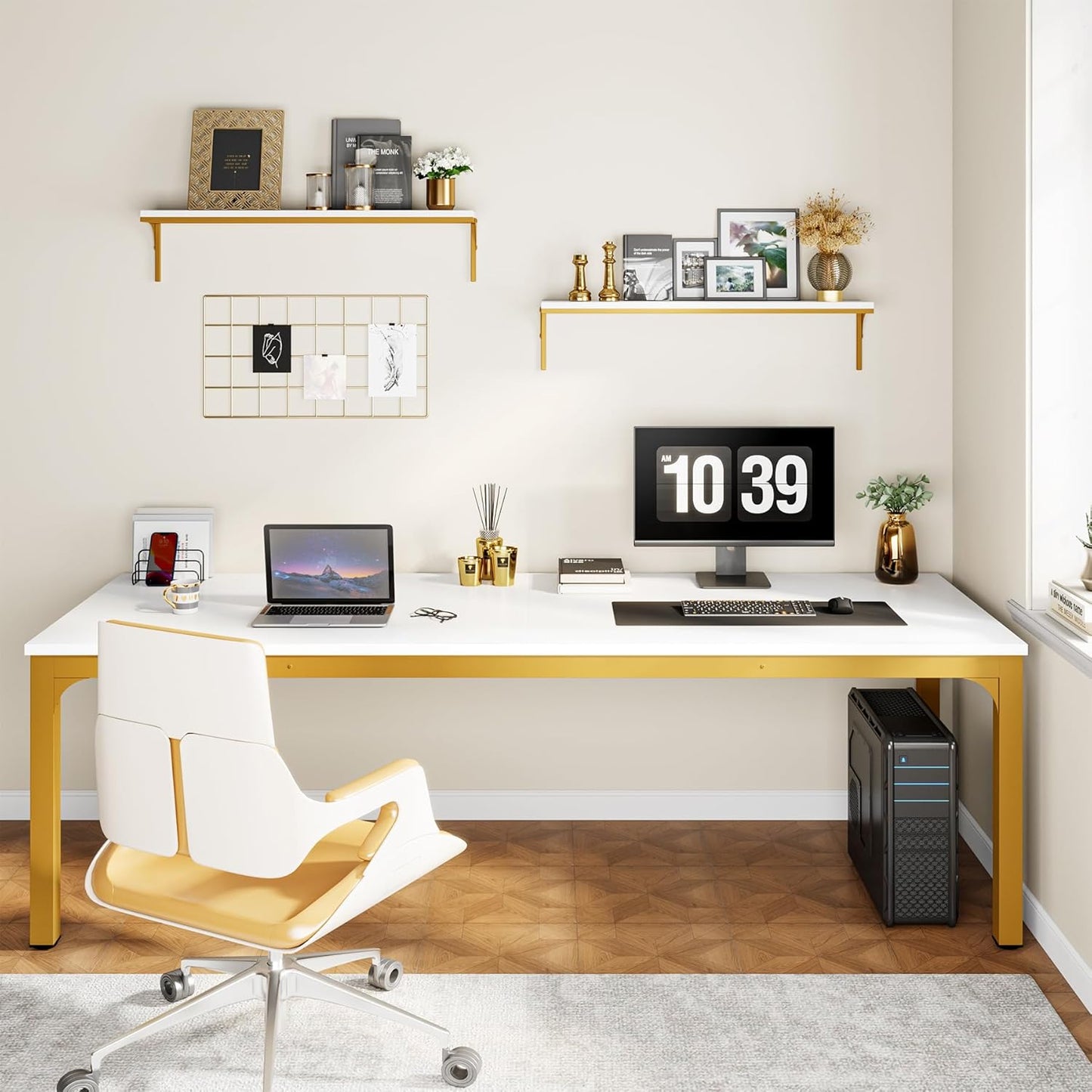 Tribesigns 78.7 Inches Extra Long Computer Desk 2 Person Desk, Double Long Desk, Workstaion for Home Office