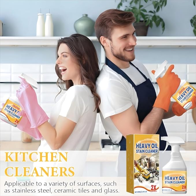 2pc Heavy Duty Degreaser Cleaner Spray - Kitchen Heavy Oil Clean for Stubborn Oil Stains, All-Purpose Cleaner & Kitchen Degreaser for Tough Surfaces