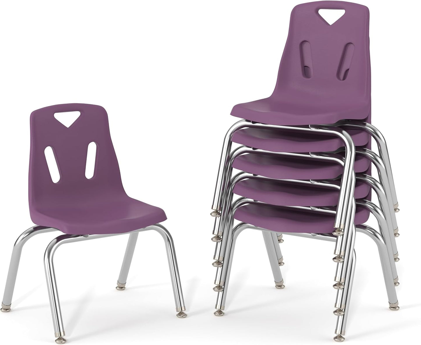 Berries Jonti-Craft Kids Stackable Stacking Chairs with Chrome-Plated Legs, Purple Set of 6, 10" Height 8140JC6004