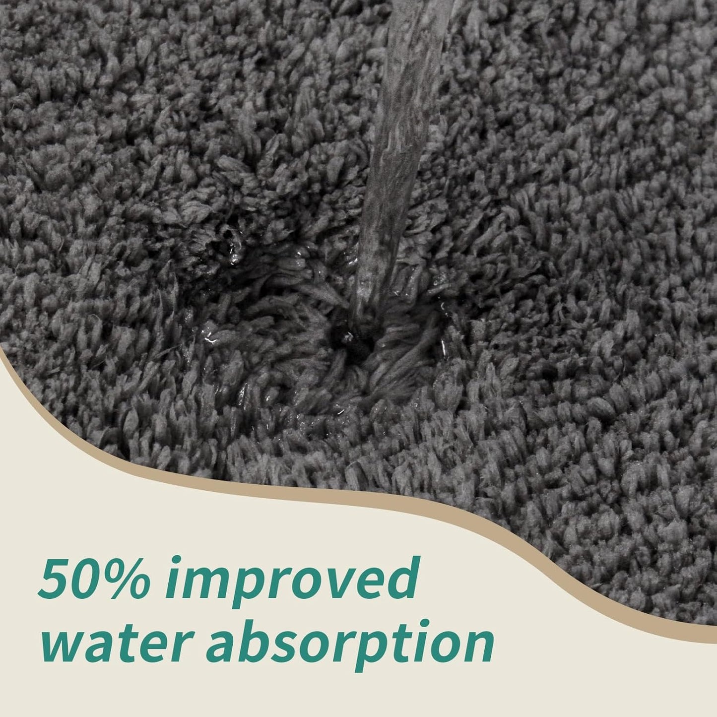 Small Bathroom Rugs 17x24 Non Slip Dark Grey Fluffy Bath Mat for Bathroom Floor Machine Washable Plush Luxury Bath Rug for Tub Soft Shaggy Absorbent Shower Mat