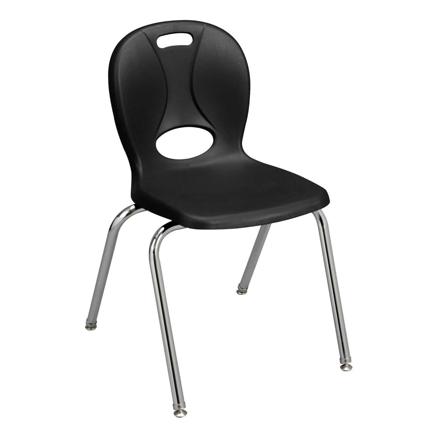 Learniture LNT-118-CSW-BK Learniture Structure Series Stackable School Chairs for Classroom, 18" Seat Height, Black, Pack of 4