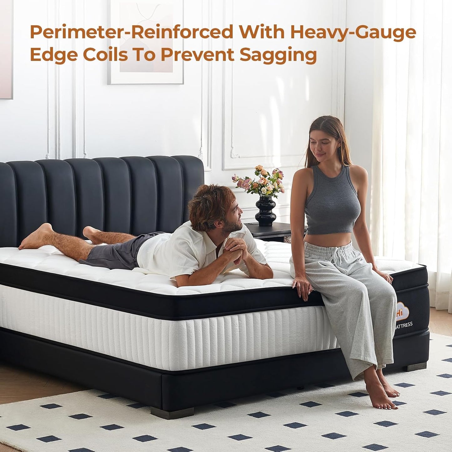 Full Size Mattress 12 Inch Hybrid Full Mattress in a Box, Memory Foam and Individual Pocket Springs for Pressure Relief, Medium Firm, CertiPUR-US Certified, Fiberglass-Free