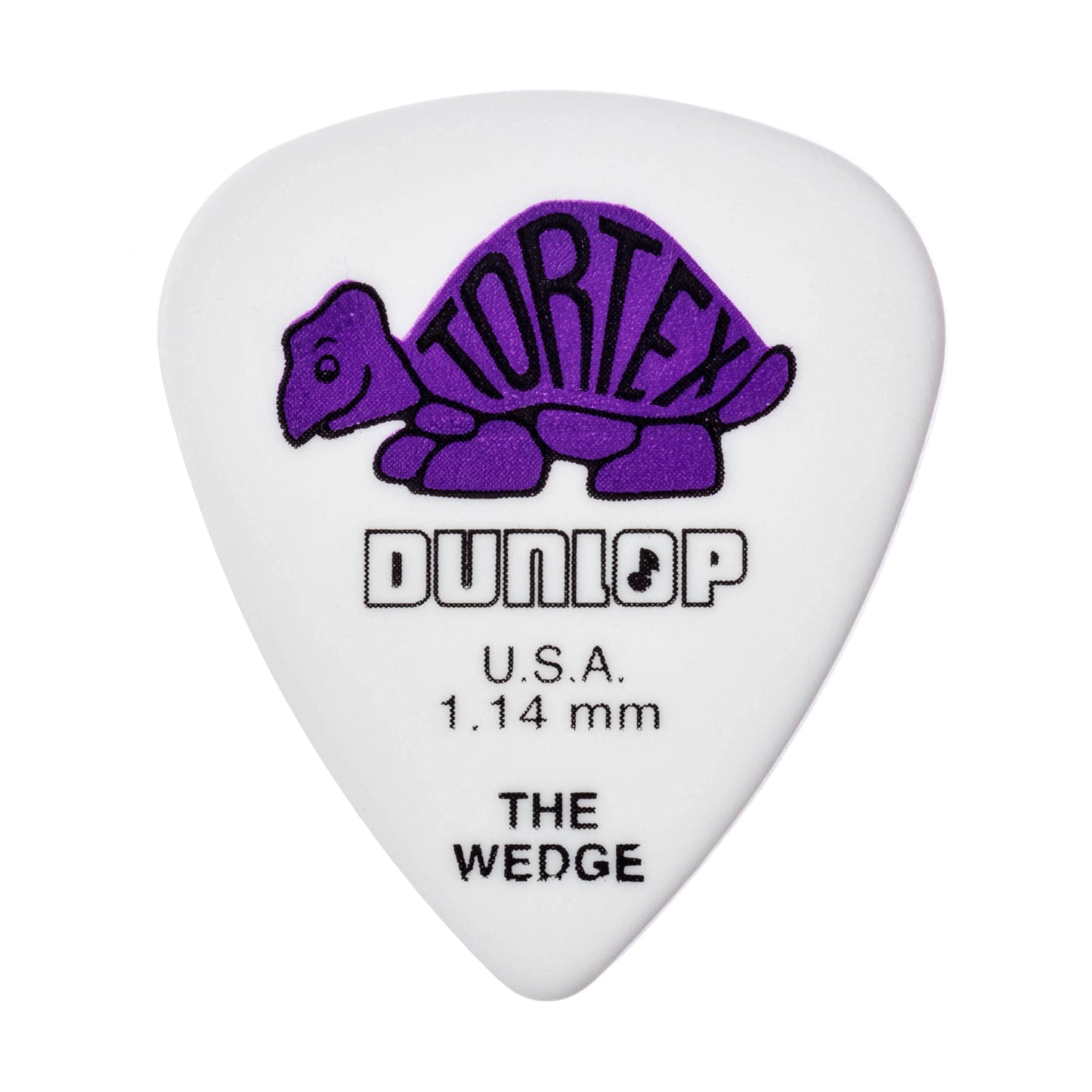 Dunlop 424R1.14 Tortex Wedge, White/Purple, 1.14Mm, 72/Bag