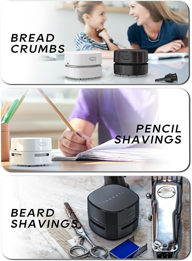 IGOKOTI Desk Vacuum Cleaner (New Black, Exclude Battery)