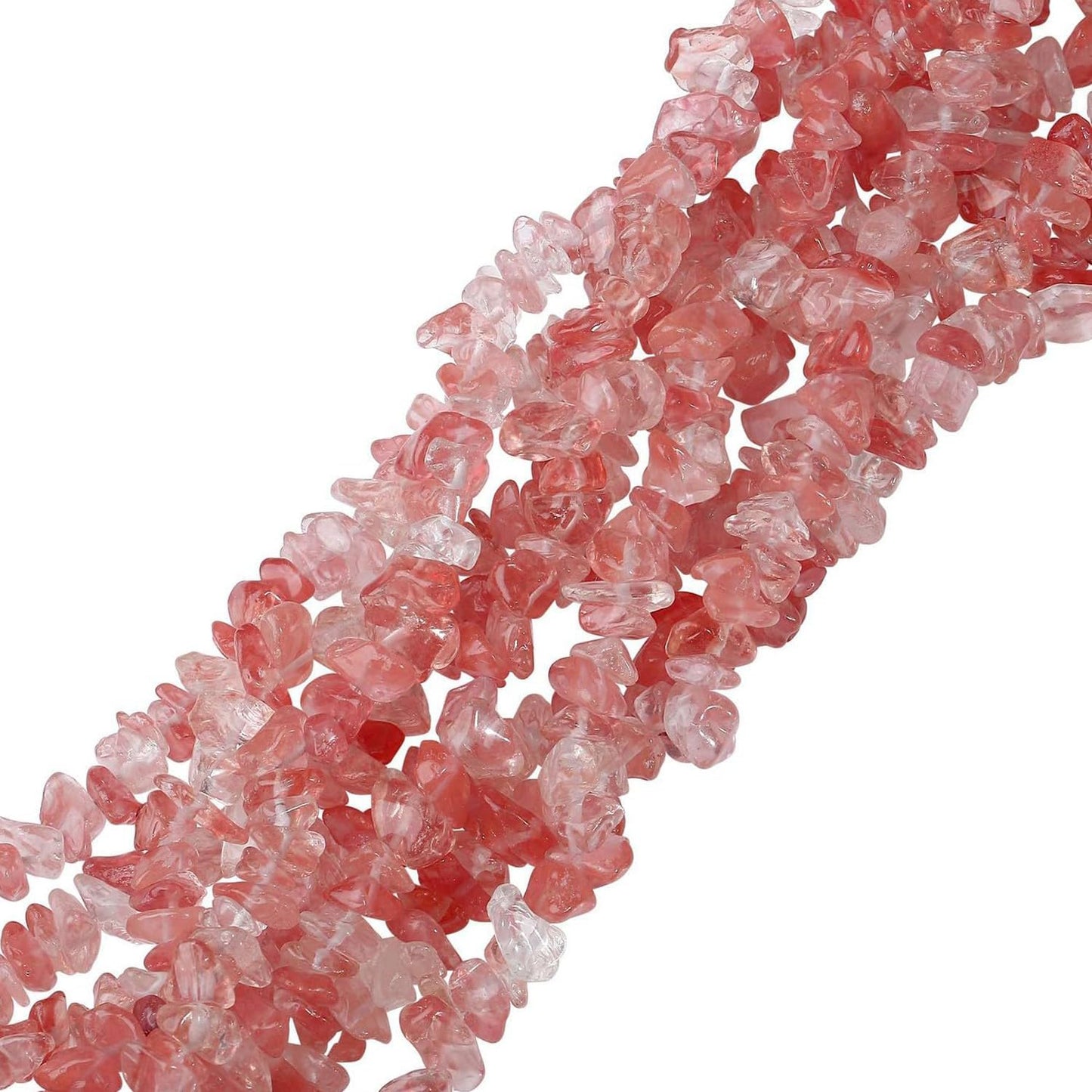 Natural Chip Stone Beads 450pcs Cherry Quartz Chips 5-8mm Irregular Healing Crystal Rocks Hole Drilled DIY Loose Gemstone Beads for Jewelry Making Bracelet Earrings Necklace Crafting