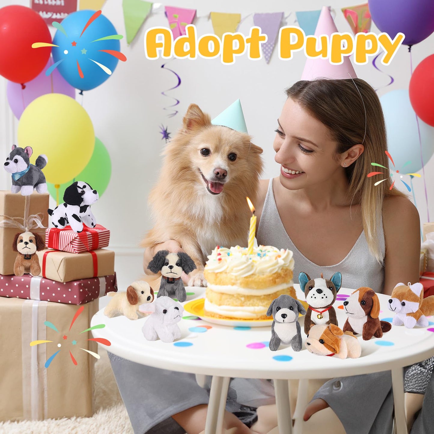 Aoriher 36 Pcs Mini Plush Dogs Bulk Dog Puppy Stuffed Animals Small Stuffed Dogs Assorted Cute Soft Dog Puppy Doll for Hers Puppy Birthday Party Favor Gifts