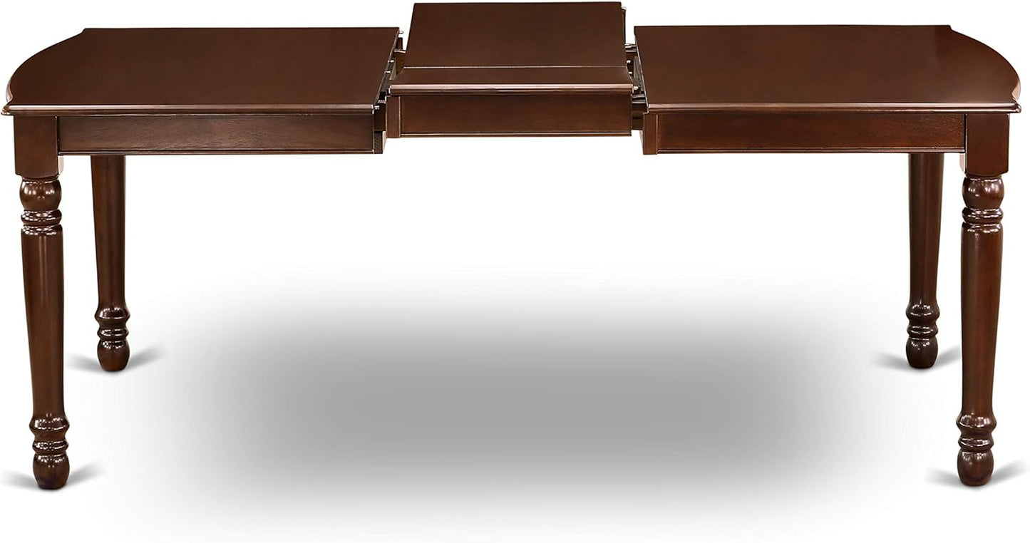 East West Furniture DONO7-MAH-W 7 Piece Dining Table Set Consist of a Rectangle Wooden Table with Butterfly Leaf and 6 Dining Room Chairs, 42x78 Inch, Mahogany