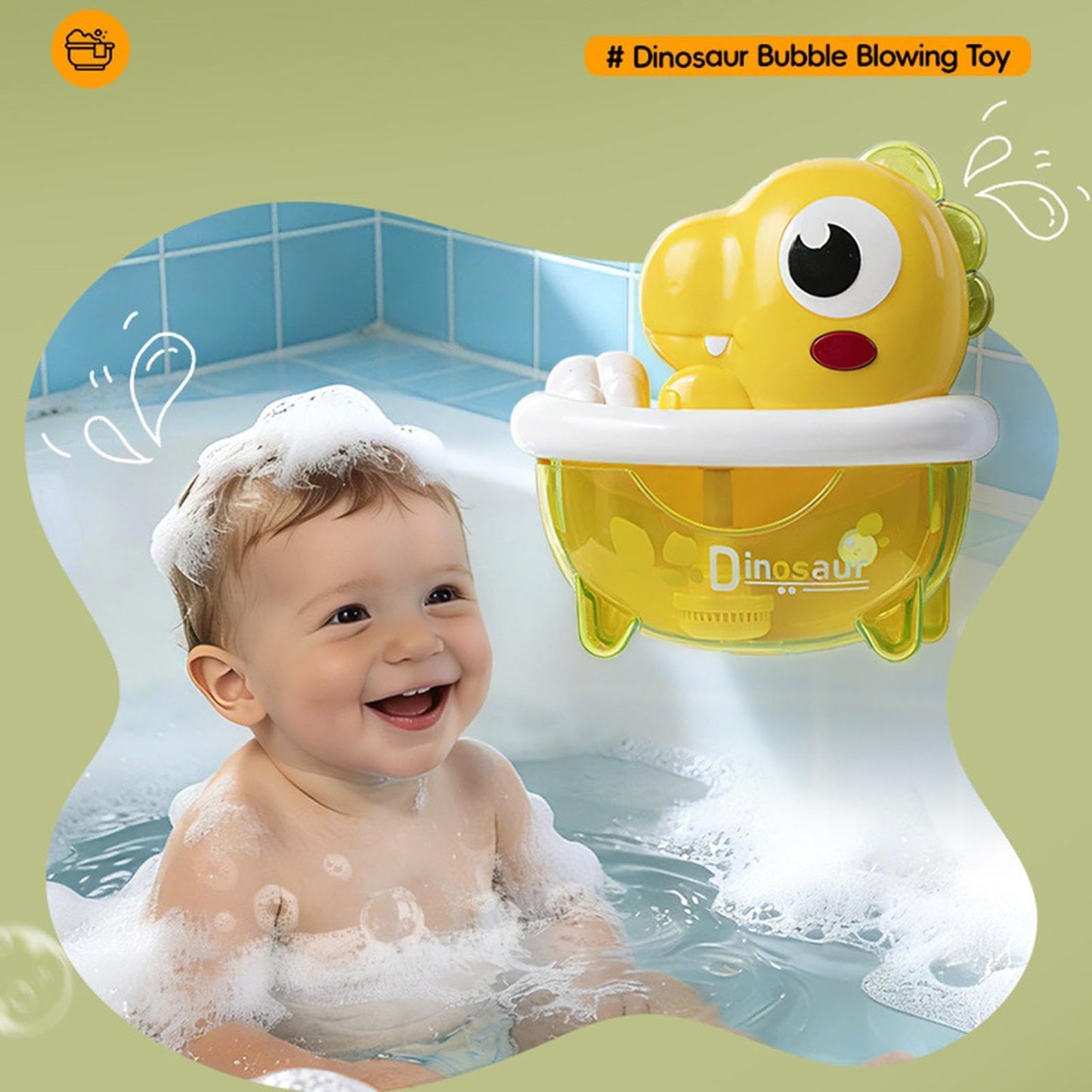 Bath Bubble Machine - Light-Up Dinosaur Shape Toy - Automatic Bubble Maker Bathroom Toy - for Birthday Party Outdoor Garden Pool Beach Kids Girls Aged 1-8