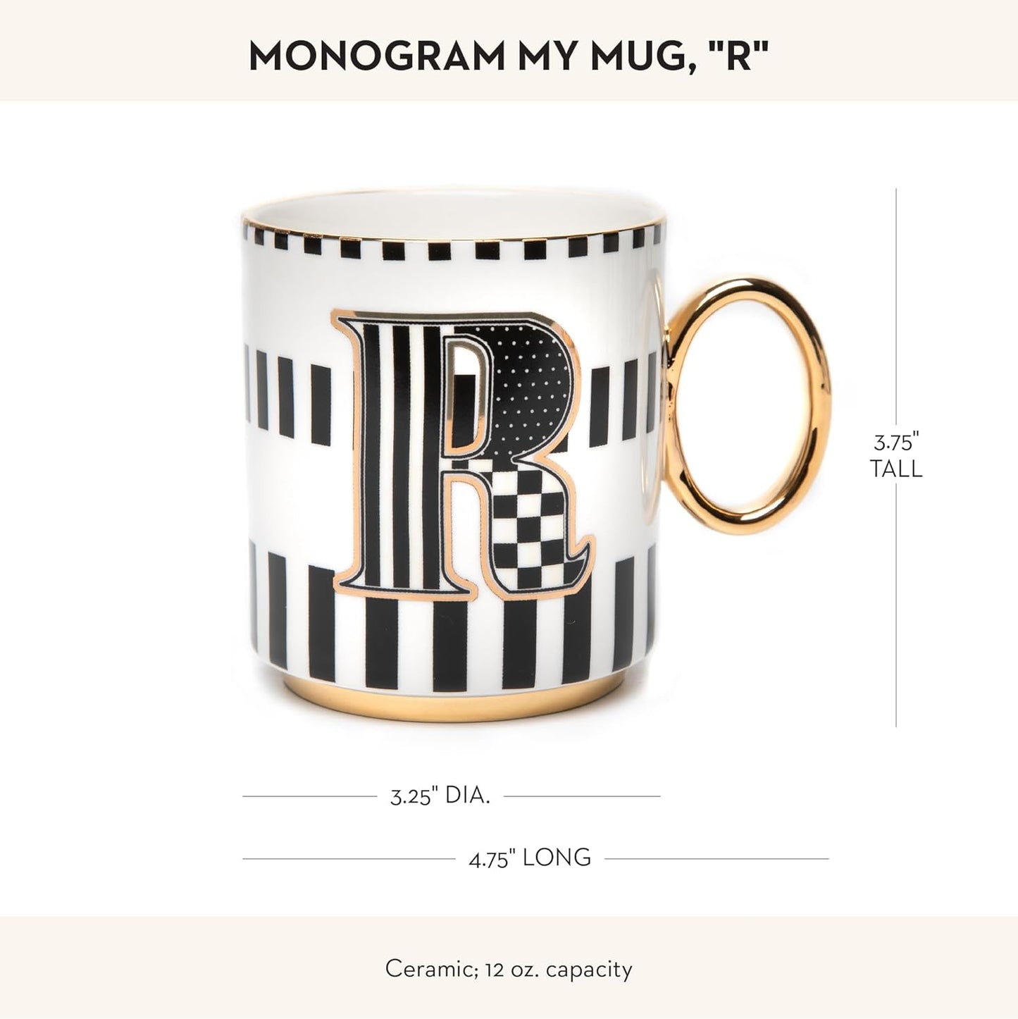 MACKENZIE-CHILDS My Mug, Decorative Ceramic Coffee Mug with Handle, R