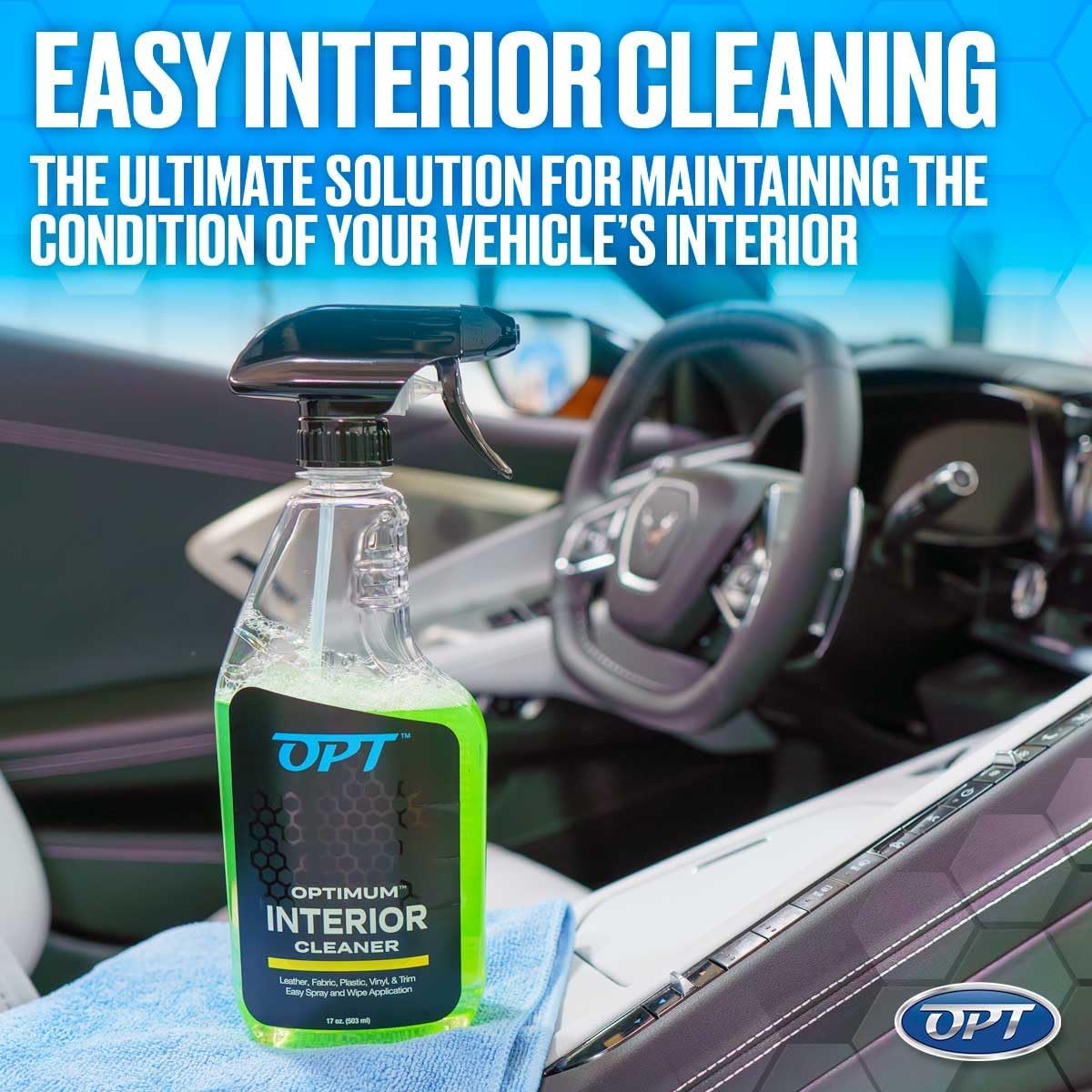 Optimum No Rinse Version 5 (32 Oz) with Optimum Interior Cleaner (17 Oz) Bundle – ONR Rinseless Car Wash with 17 oz Auto Interior Cleaning Solution for Leather, Upholstery, Carpet, and Interior Trim