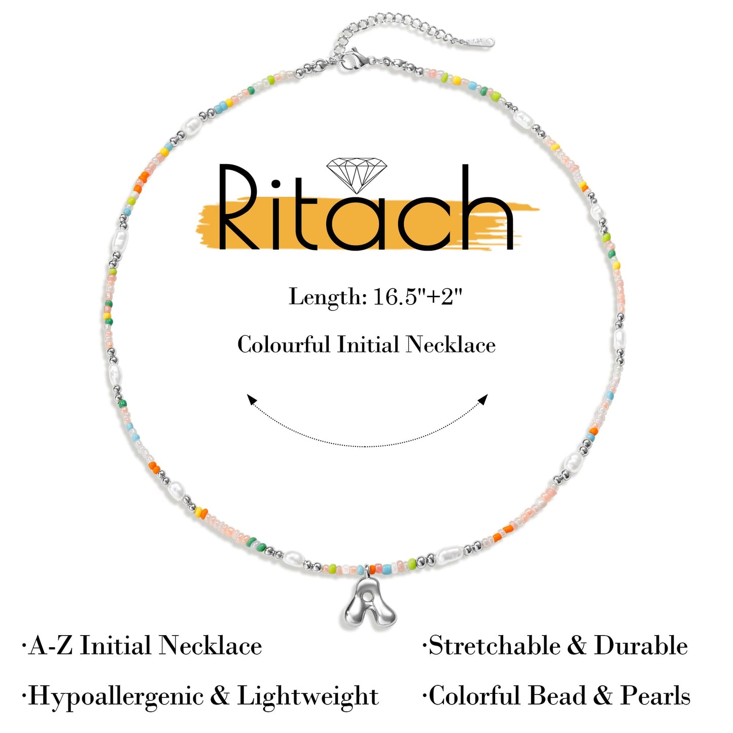 Ritach Initial Necklaces for Women Girls - Letter B Necklace Silver Initial Necklaces for Women Girls Gifts for 7 8 9 10 11 12 13 Year Old Girl Birthday Gifts for Teen Girl Gift Trendy Stuff