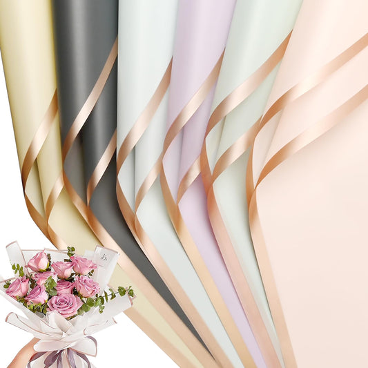 Bupduq 30 Sheets 6 Cool colors Cool Flower Bouquet Wrapping Paper，Florist Supplies Waterproof Floral Bouquet Wrapping Paper Bouquet Accessorie，Flower Shop Packaging Pape for DIY Gift Wedding Birthday