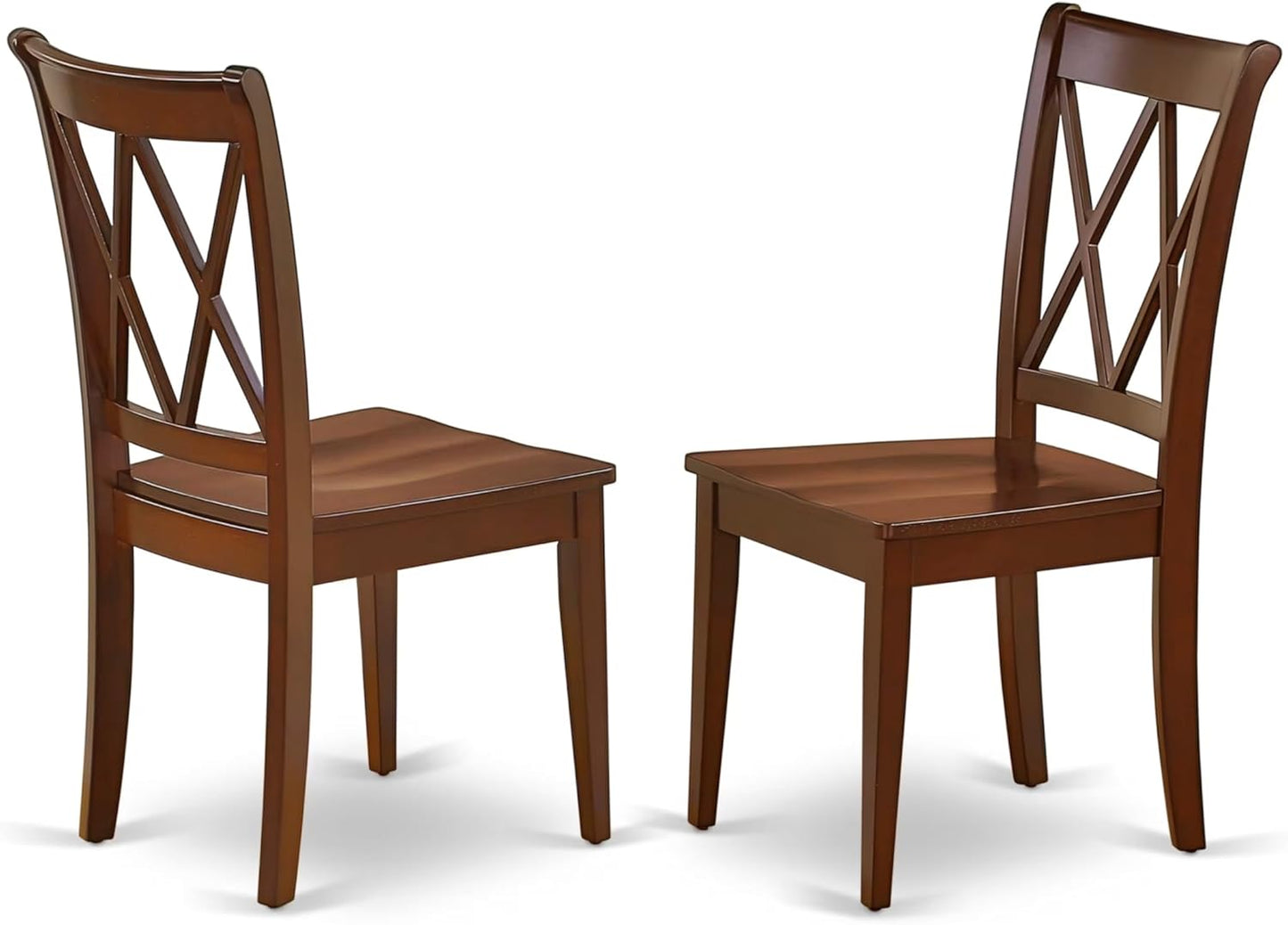 East West Furniture MZCL3-MAH-W 3 Piece Kitchen Table Set for Small Spaces Contains a Rectangle Dining Room Table with Dropleaf and 2 Solid Wood Seat Chairs, 36x54 Inch, Mahogany