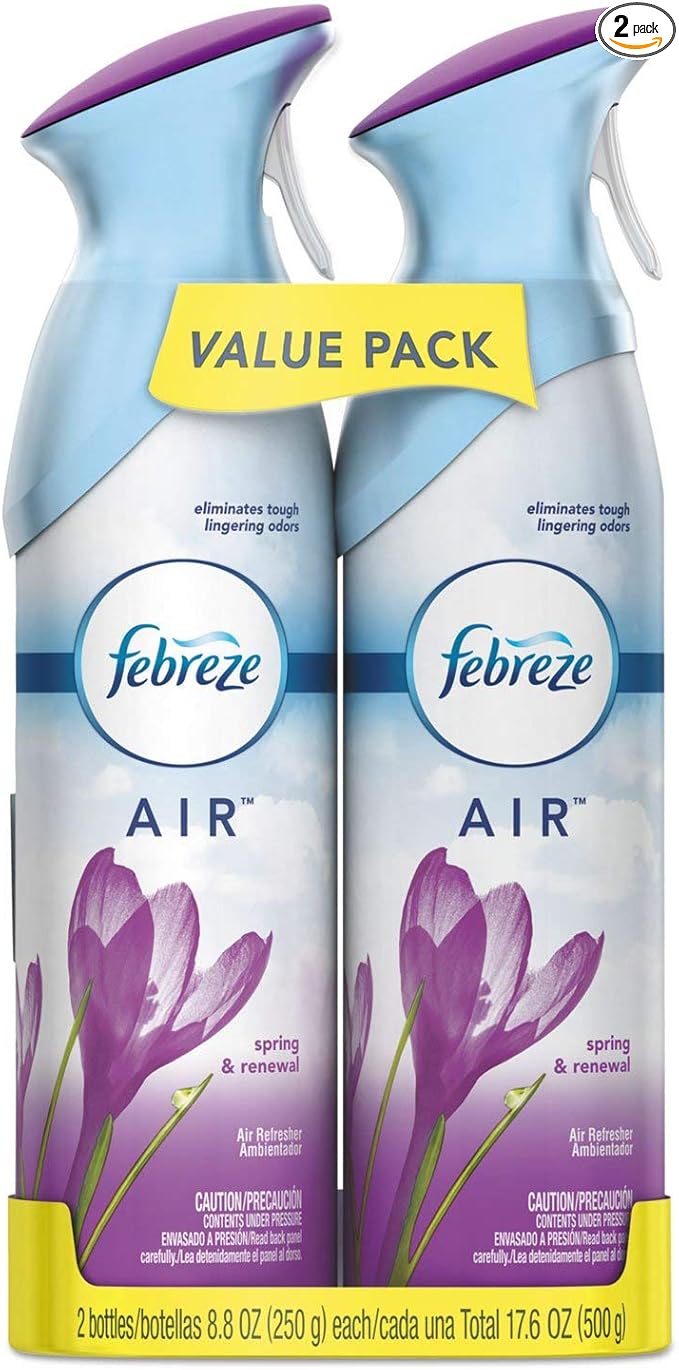 Febreze Odor-Fighting Air Freshener, Spring & Renewal, 8.8 oz each, 2 Packs