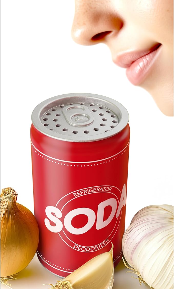 Pund'it Soda Can Fridge Deodorizer, Reusable Baking Soda Holder For Refrigerator