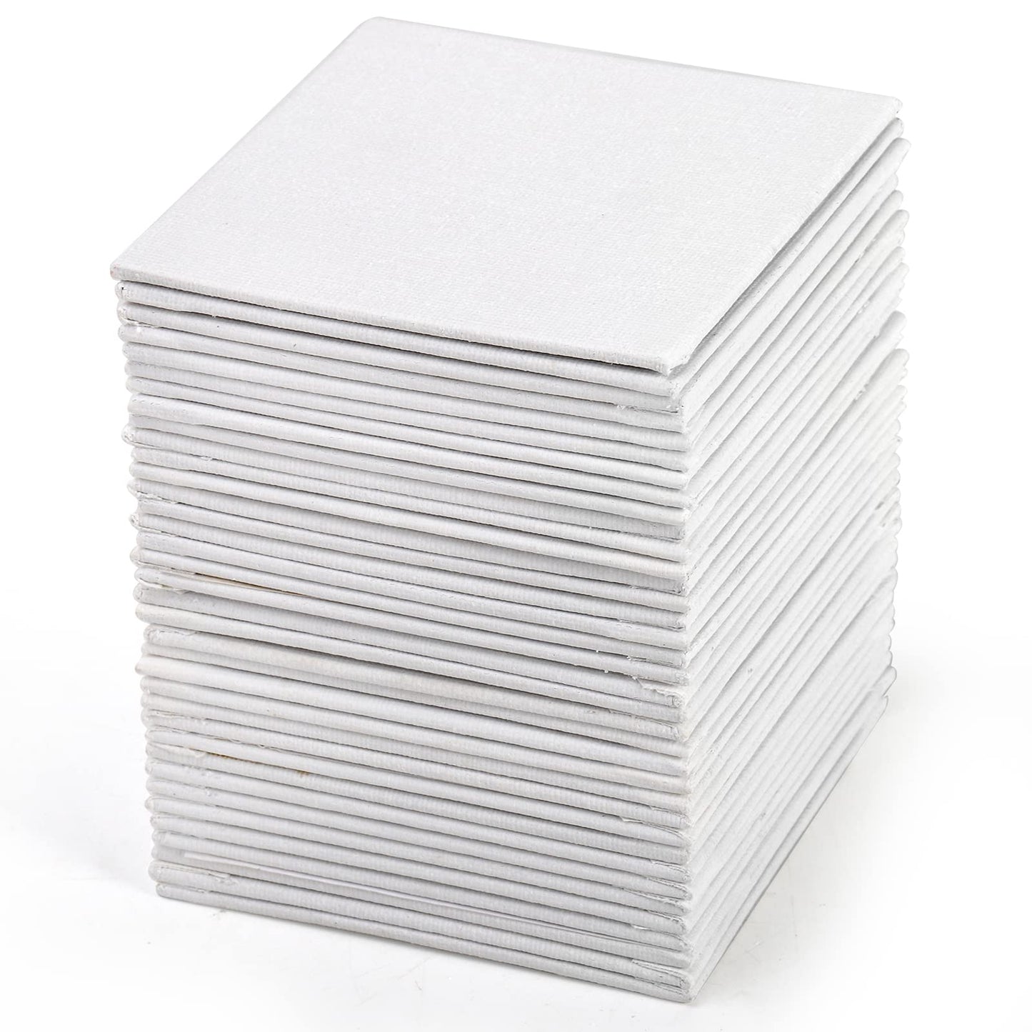 Tosnail 36 Packs 4" x 4" Artist Painting Canvas Panels, White Blank Stretched Canvas, Canvas Board, Small Paint Canvases for Oil or Acrylic Painting Party