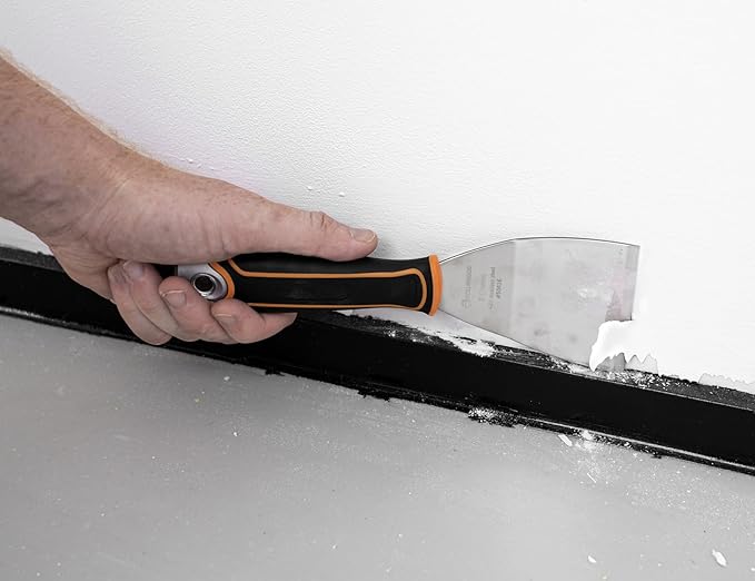ROLLINGDOG 3 Inch Paint Scraper - Offset Scraper Stainless Steel Bent Blade Stiff Putty Knife,Chisel Scraper,Wallpaper Stripping Tool
