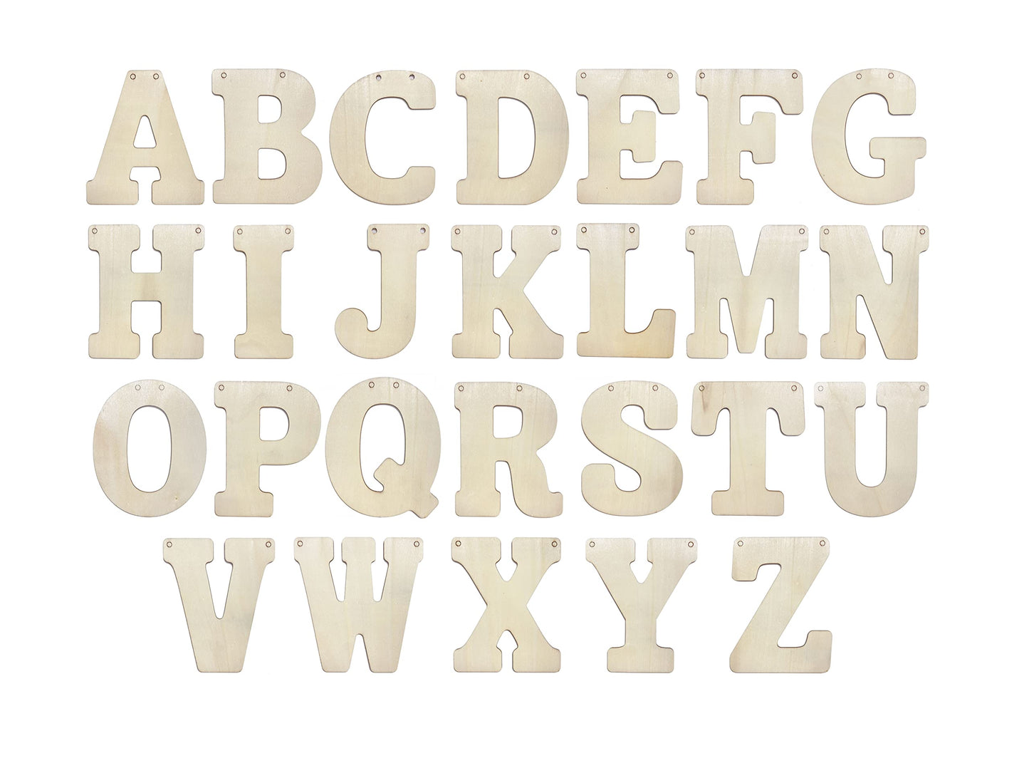 5 Inch 66 Pieces Wooden Letters Unfinished Wood Alphabet Letters for Crafts (2 Sets of A-Z with Extra Vowels)