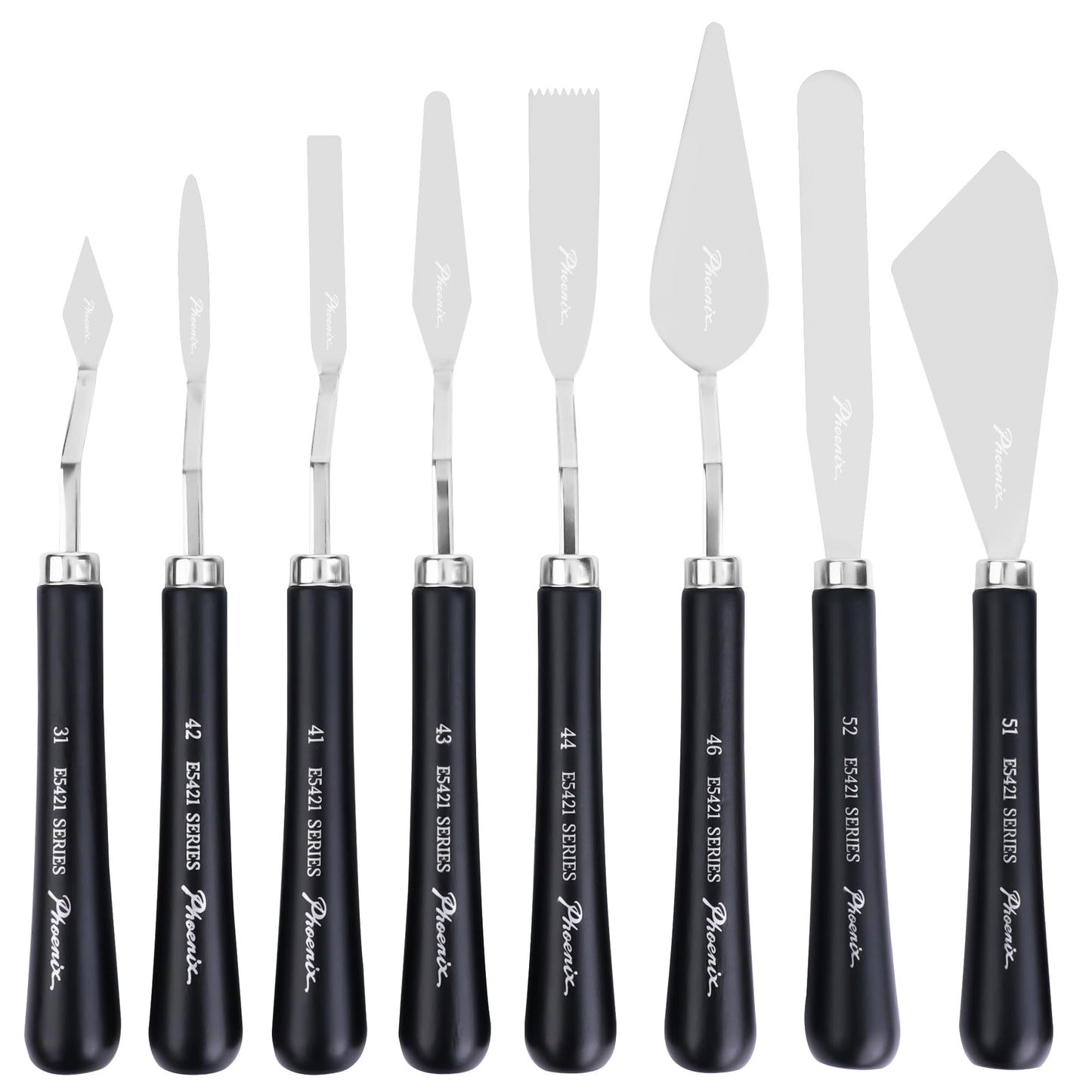 PHOENIX Flexible Palette Knife Set - 8 Stainless Steel Painting Knives with Gift Box, Art Knife with Wood Handle, Paint Spatula for Oil Acrylic Paint