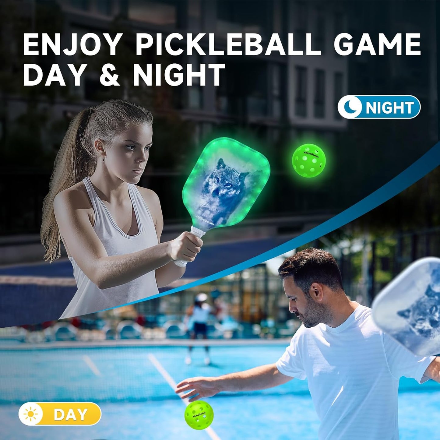 Glow in The Dark Pickleball,6 Pack Outdoor Pickleballs, LED Light Up High Visibility and Long-Lasting for Nighttime Play,Pickleball Gift