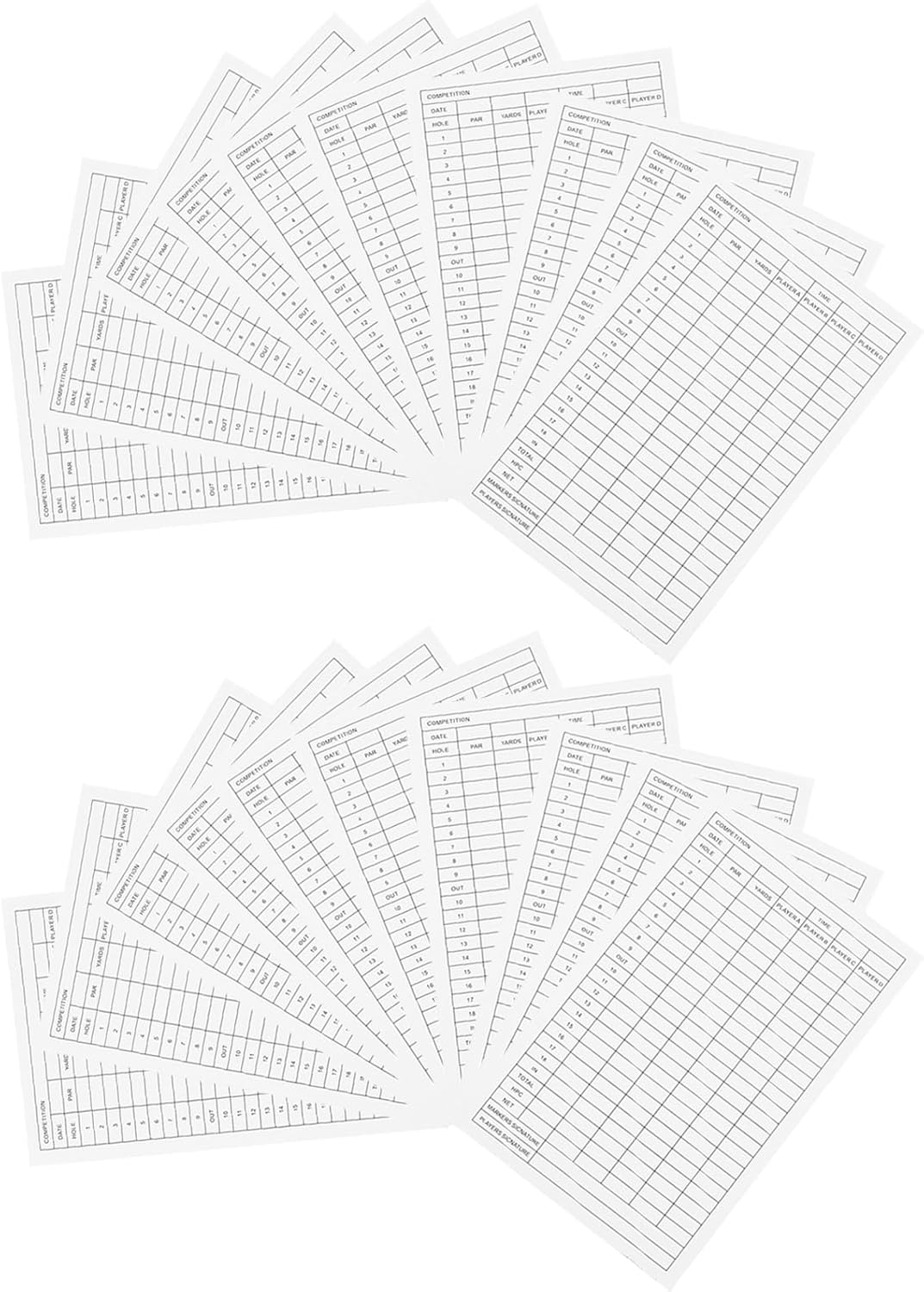 PATIKIL Golf Score Sheet, 20 Sheets 6 x 3.9 Inch Golf Scorecard Record Score Keeper Card for Tracking Score Record Tools Outdoor Golf Club Accessories, White