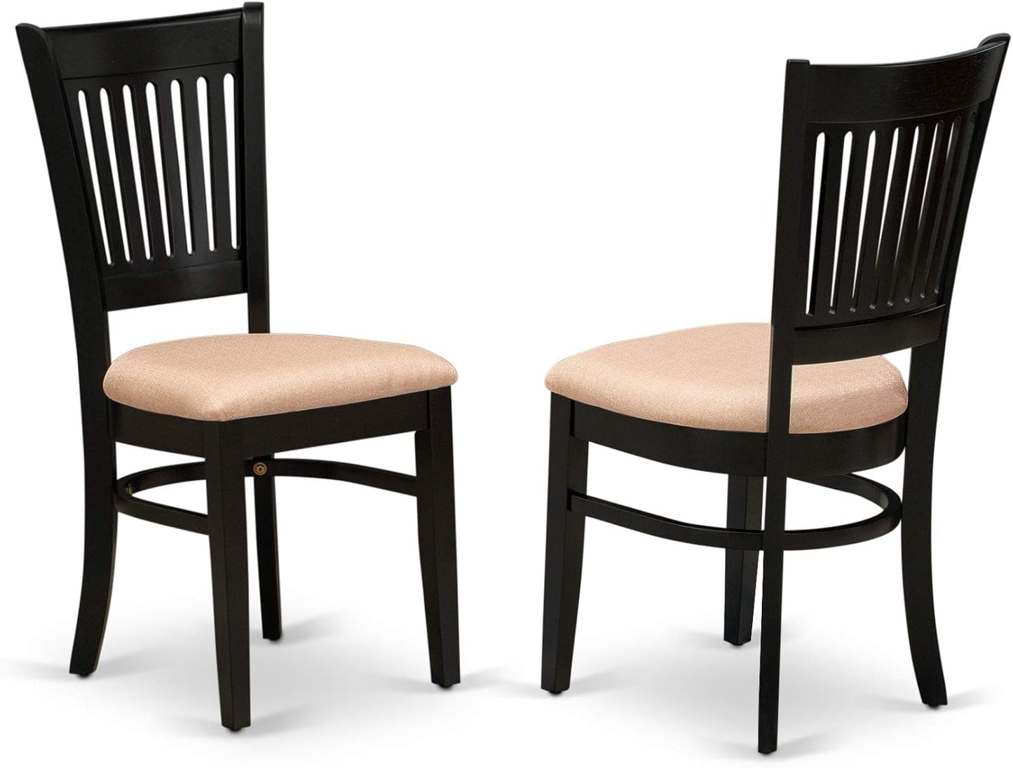 East West Furniture LGVA7-BLK-C 7 Piece Modern Dining Table Set Consist of a Rectangle Wooden Table with Butterfly Leaf and 6 Linen Fabric Kitchen Dining Chairs, 42x84 Inch, Black