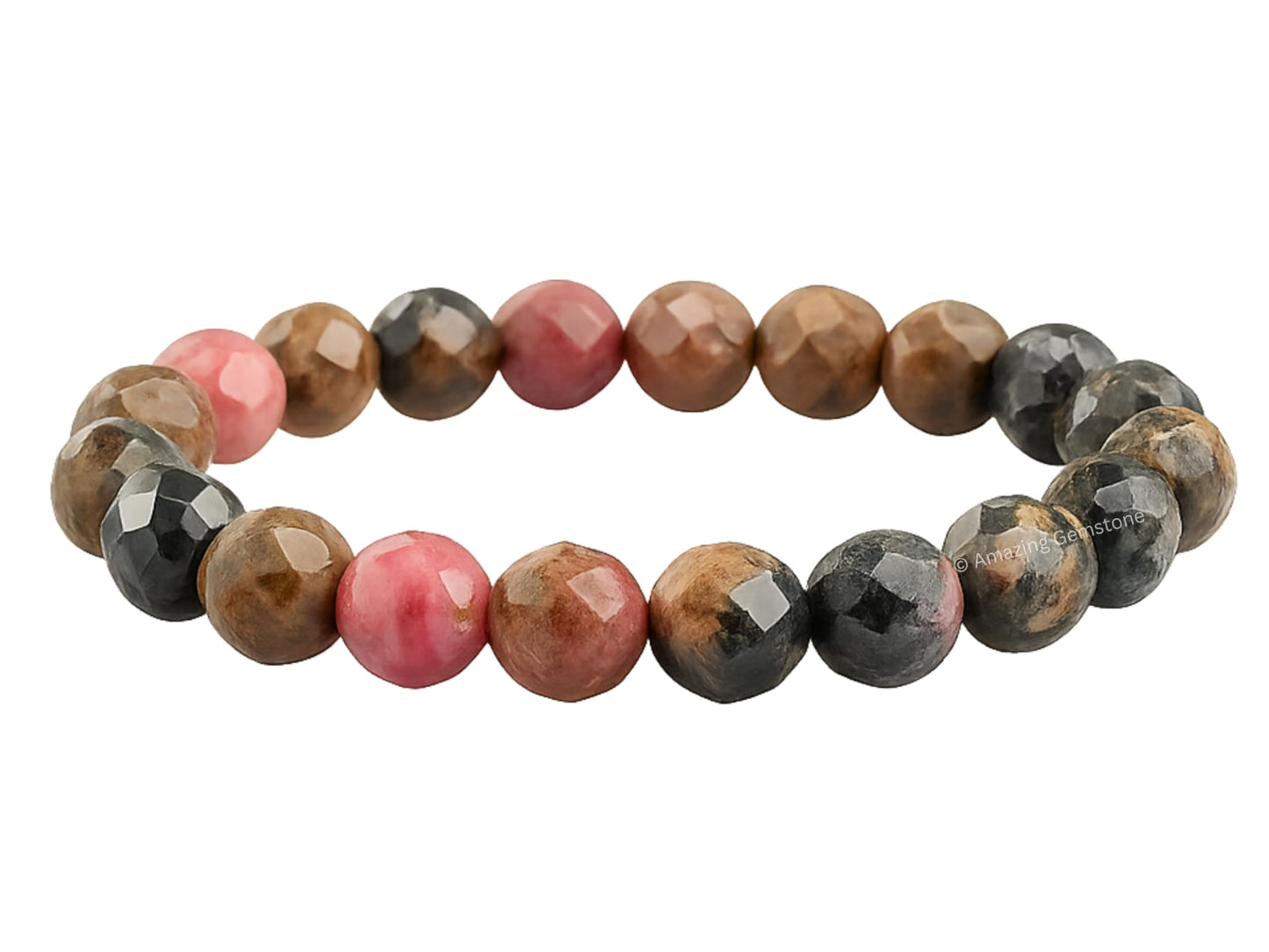Amazing Gemstone Rhodonite with Matrix Bracelet for Women - Chakra Mens Bracelet Protection Crystals and Healing Stones - Blessing Bracelet Spiritual Meditation Gift Christmas Stocking