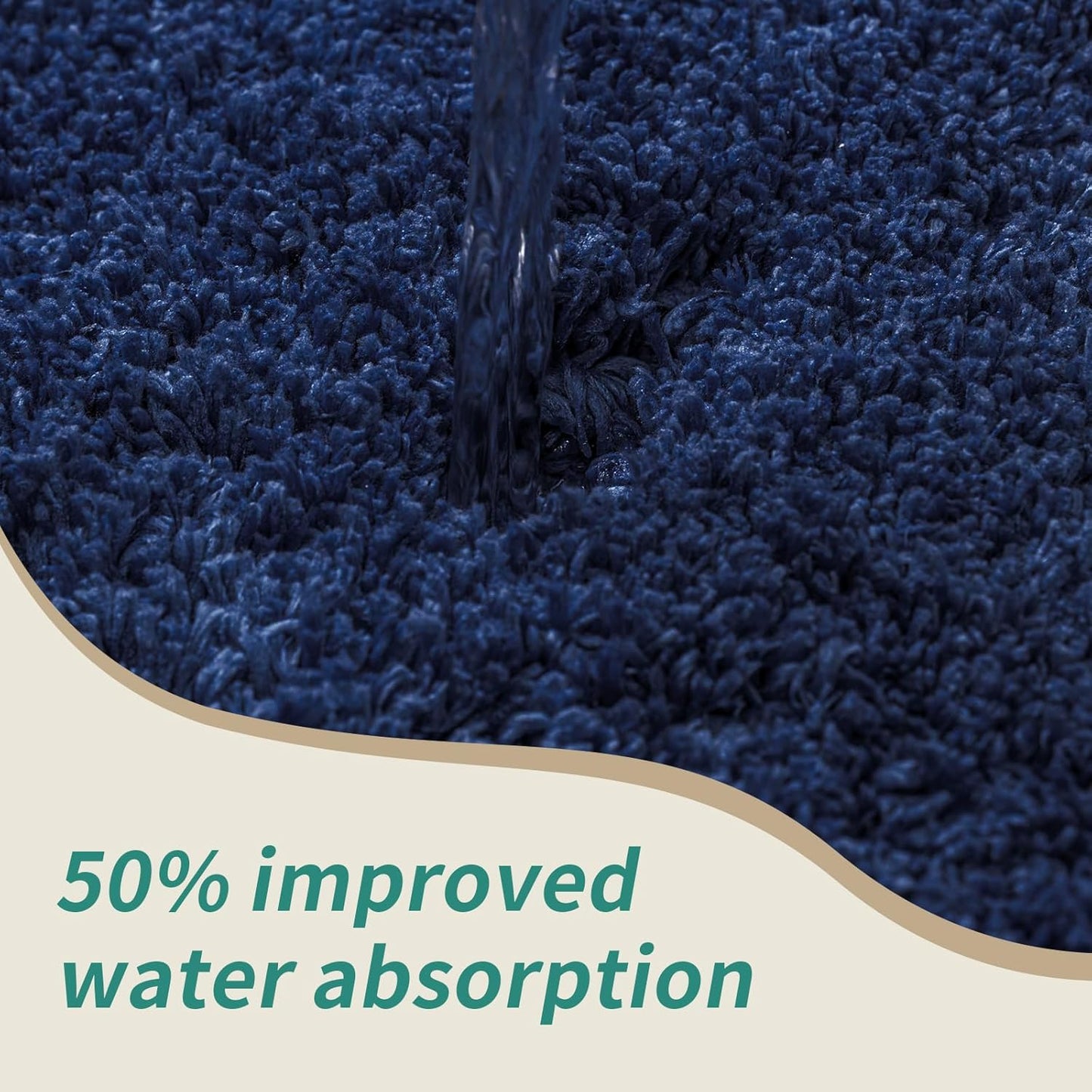 Navy Bathroom Rugs 24x36 Non Slip Fluffy Bath Mat for Bathroom Floor Washable Plush Luxury Bath Rug for Tub Soft Shaggy Absorbent Shower Sink Mat