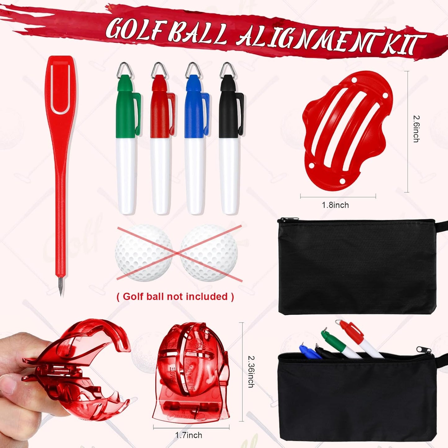 Syhood 21 Pcs Golf Club Cleaning Kit Accessories Golf Brush, Towel, Groove Sharpener, Divot Repair Tool, Ball Alignment Kit Gift for Christmas Portable Tool Kit for Men or Women