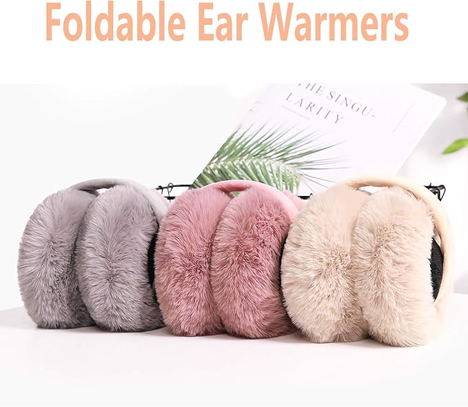 LCXSHYE Winter Ear muffs Faux Fur Warm Earmuffs Cute Foldable Outdoor Ear Warmers For Women Girls