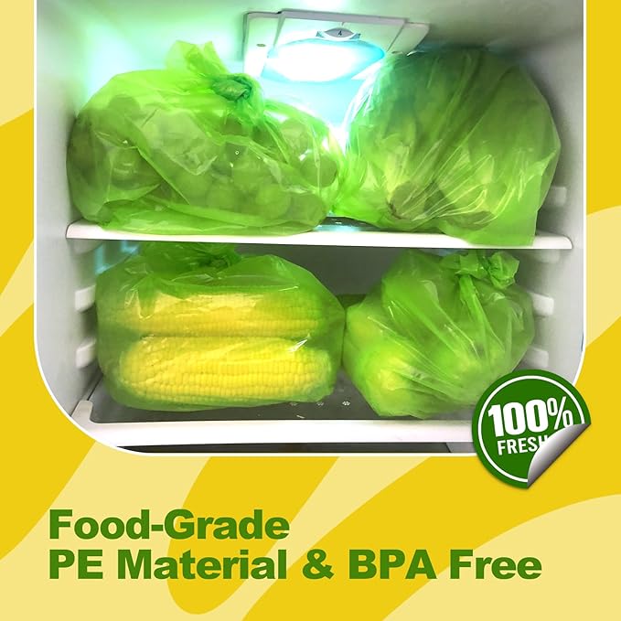 Green Fresh Bags, Keep it Fresh Produce Bags Reusable Green Fresh Bags Keeps Fruits, Vegetables and Cut Flowers, Fresh Longer, BPA-Free (20 Pack)