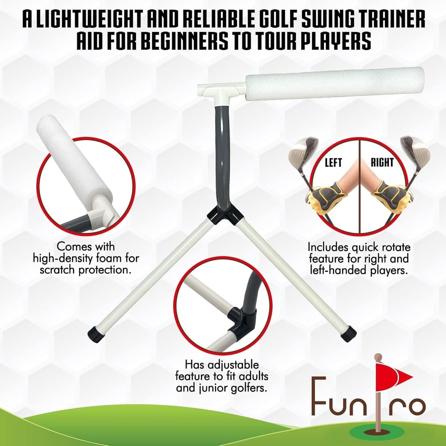 Slice Corrector Golf Swing Trainer - Golf Training Aid for Beginners & Pros - Lightweight and Portable Practice Tool and Accessories - Great for Gifts